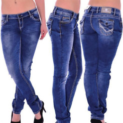 Cipo & Baxx Damen Stretch Jeans blau blue CBW-658