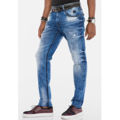 Cipo & Baxx CD499 Jeans mit Kontrastnähten in Tumbled Blue