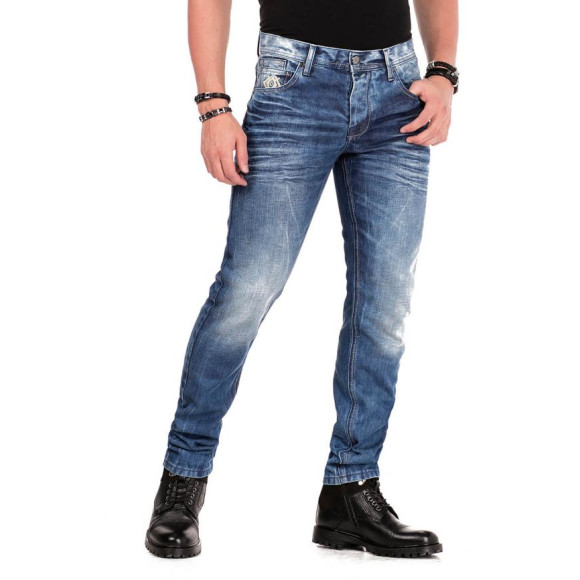Cipo & Baxx CD319Y Blue Slim Fit Jeans mit schmalem Saum