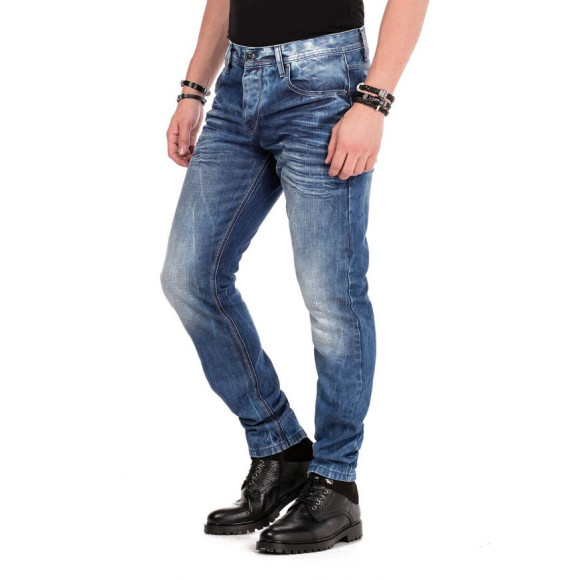 Cipo & Baxx CD319Y Blue Slim Fit Jeans mit schmalem Saum