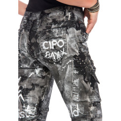 Cipo &amp; Baxx Damen Jeans WD 397 mit cooler Waschung und Prints in Straight Fit