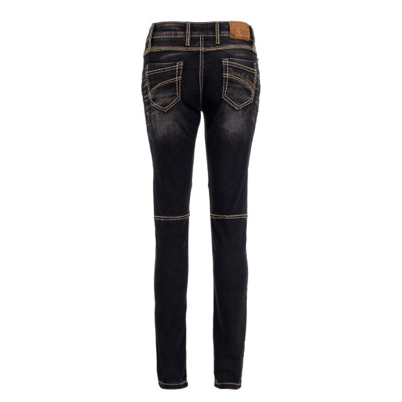 Cipo & Baxx Damen Jeans WD 382 Slim-fit mit extravagantem Nahtdesign in Straight Fit