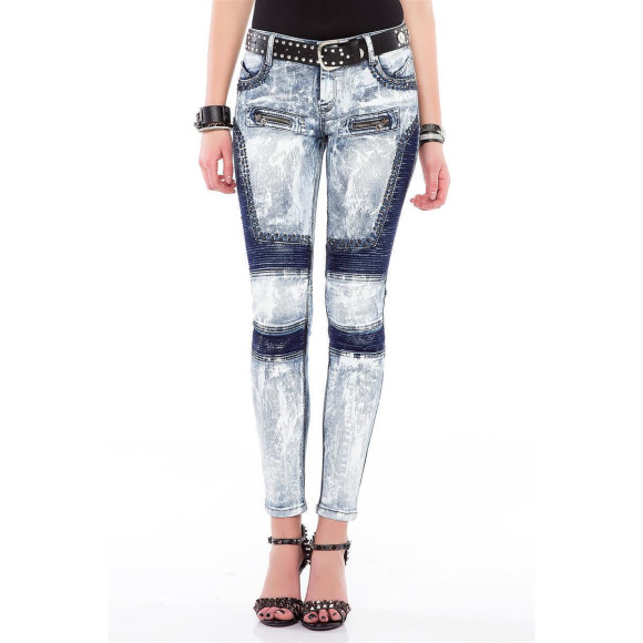 Cipo & Baxx Damen Jeans WD 374 mit schicken und auffälligen Details