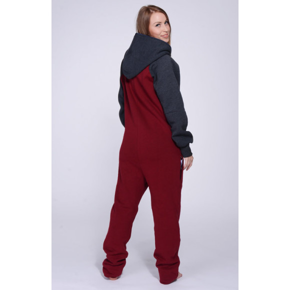 Lazzzy ® DUO Claret red / Graphite Jumpsuit Onesie Overall