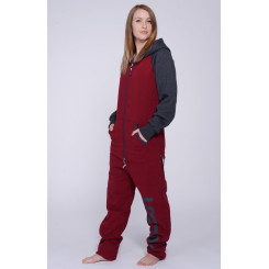 Lazzzy ® DUO Claret red / Graphite Jumpsuit Onesie Overall