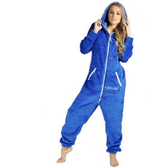 Lazzzy ® Royal Blue Teddy Jumpsuit Onesie Overall