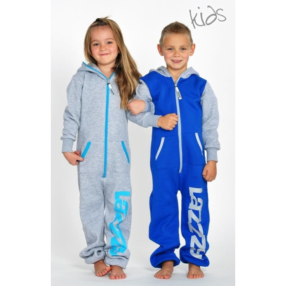 Lazzzy &reg; Blue / Grey Kids Jumpsuit Onesie Overall