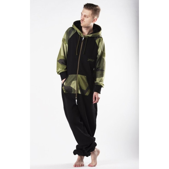 Lazzzy ® LIMITED Black Camo Green Jumpsuit Onesie Overall