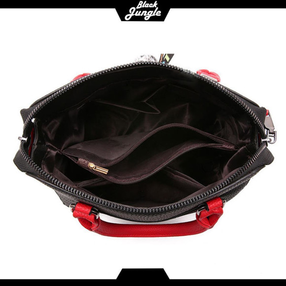 Black Jungle Elegante Damenhandtasche Umhängetasche Designertasche Schultertasche PU-Leder Lederimitat Rot
