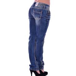 Cipo &amp; Baxx WD 153 Damen Jeans Hose blau blue Frauen Jeanshose Used Look Denim W30 L34