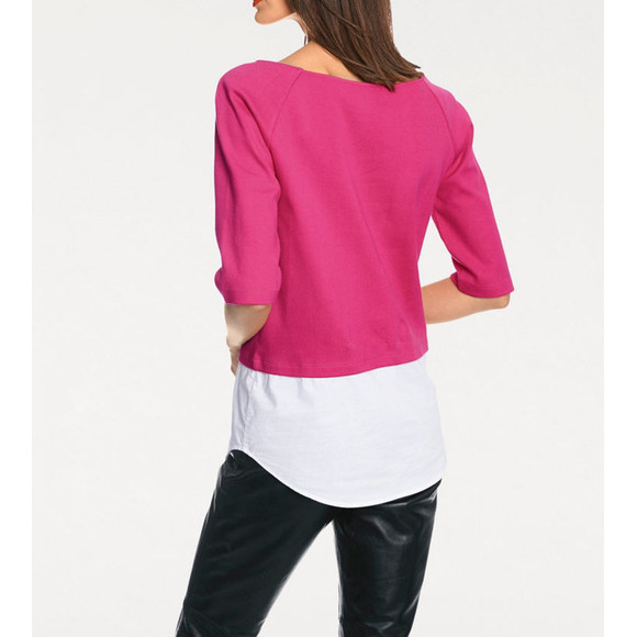 Pullover-2-in-1, pink-wei&szlig; von Rick Cardona