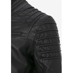 Red Bridge Herren Jacke Kunst- Lederjacke Biker MC Black imitation leather jacket Schwarz
